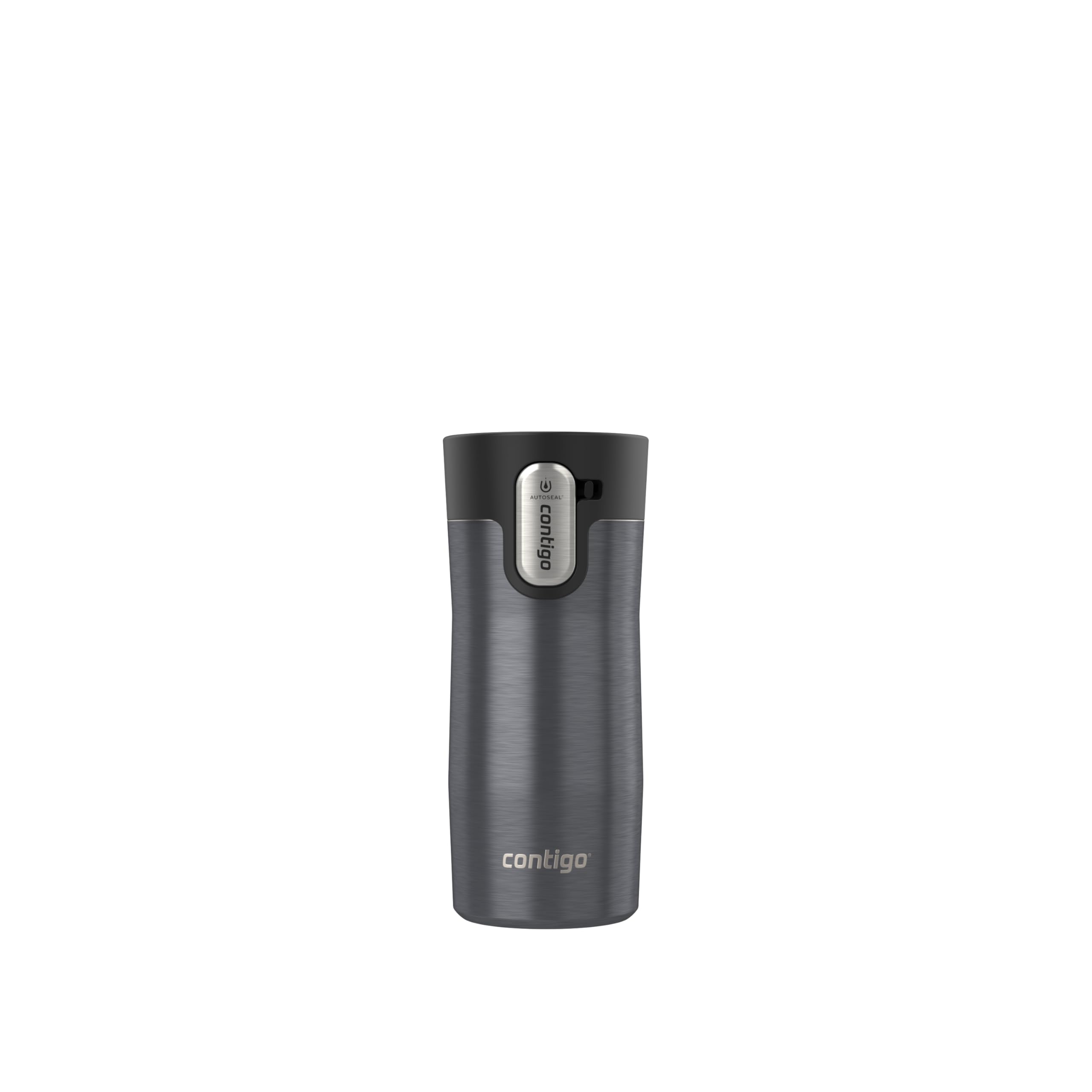 Contigo Autoseal West Loop Thermobecher, Edelstahl, 355 ml, vakuumisoliert, leicht zu reinigender Deckel, Grau Metallic