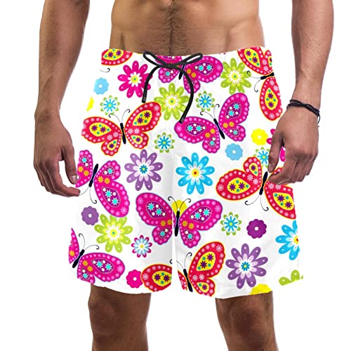 Short de plage papillon et fleur pour vacances d'été et piscine