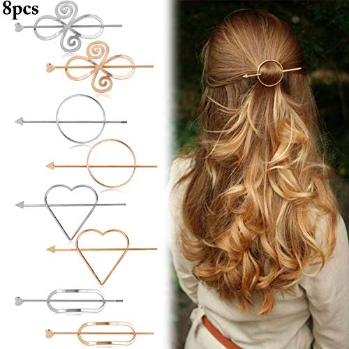Hair Clips for Women,Kapmore 8PCS Minimalist Dainty Hair Clips Geometric Hairpin Clamps Hair Styling Accessories for Girls Women