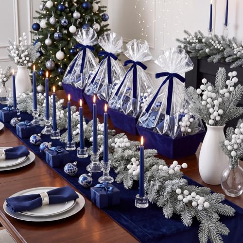 Kolldenn 24 Pcs Velvet Navy Blue Christmas Empty Gift Basket Bulk - Image 3