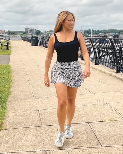 Stelle Women Tennis Golf Skirts High Waisted with Pockets Inner Shorts for Athletic Skorts Sports Running Pickleball (WI,L) — view 2