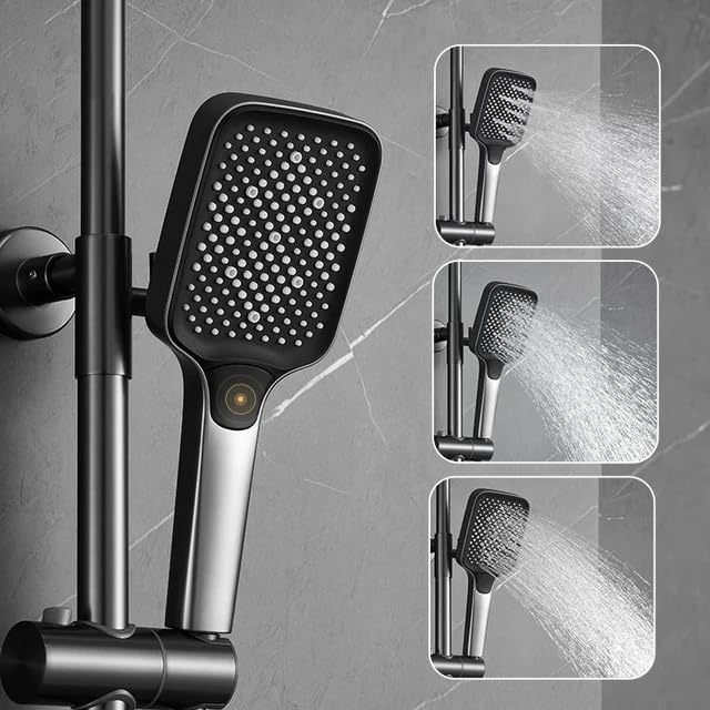 Image of RUVEL Shower Set - Aroha This Italian Brass Rainfall Shower Set offers 4 Water Functions for a luxurious shower experience