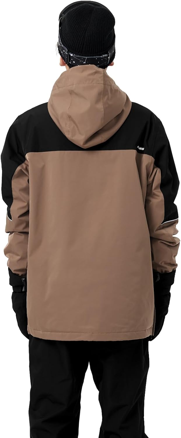 Actleis Mens Pullover Snowboard Jacket Waterproof Hooded Insulated Ski Jacket Warm Winter Snow Coat - Image 3