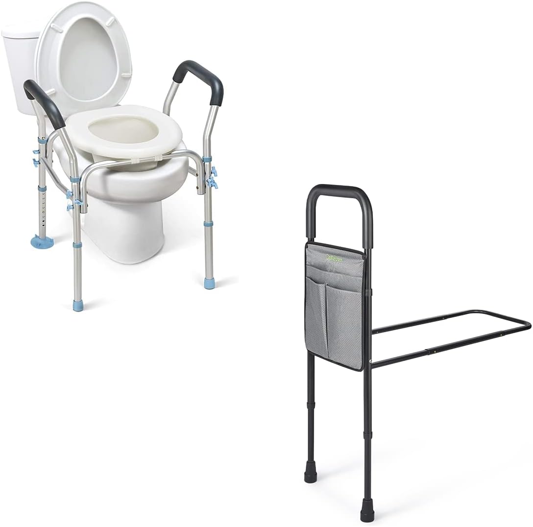 OasisSpace Stand Alone Raised Toilet Seat and Bed Assist