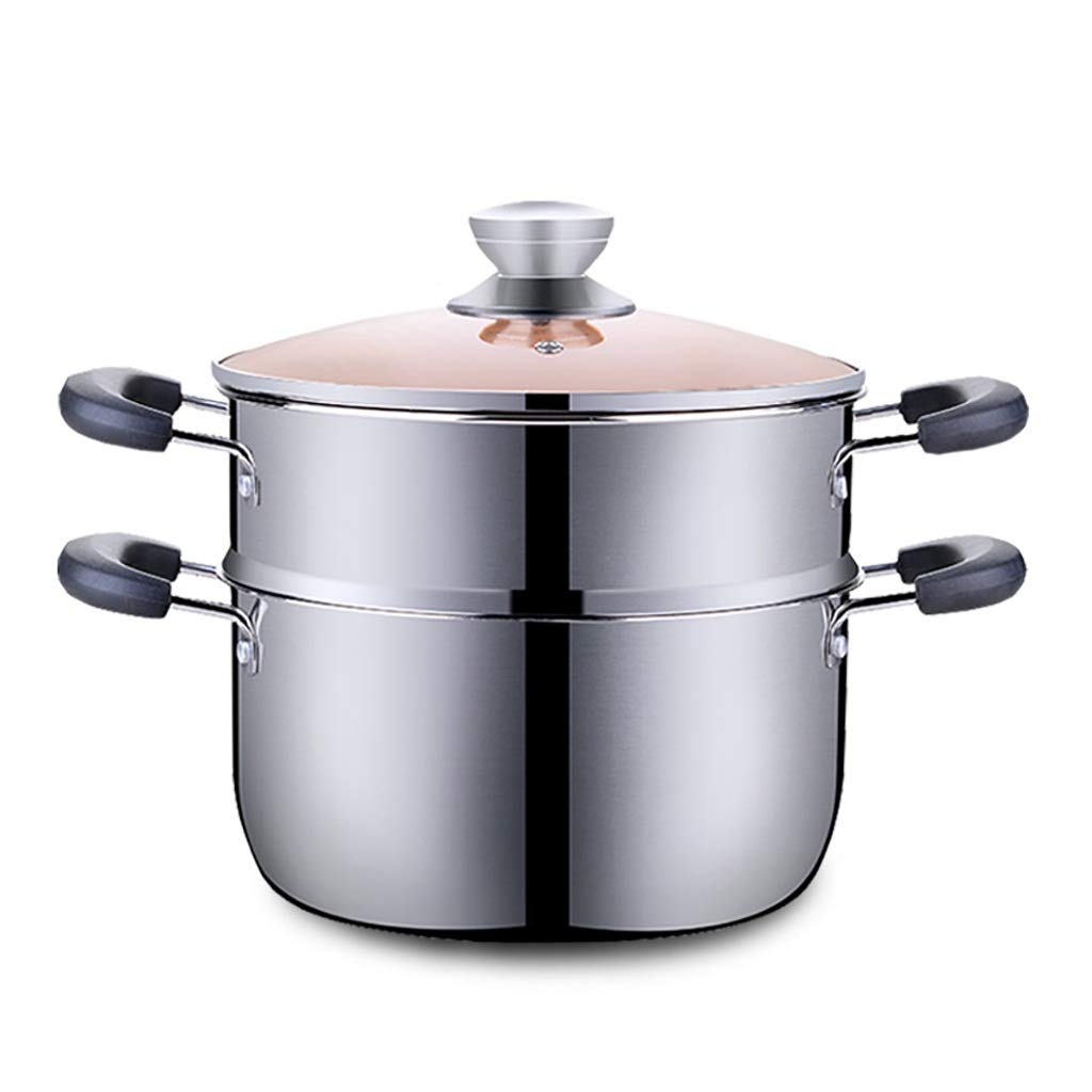 Marmite à soupe à vapeur gain de place pour plaques gaz et induction 1-6 personnes