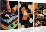 Vintage Record Music Wall Decor： Vintage record music wall art sizes available for you to choose: 12X16 inches available for you to choose Vinyl Records Canvas Wall Decor：There is something about vinyl records that makes us all nostalgic, besides its...