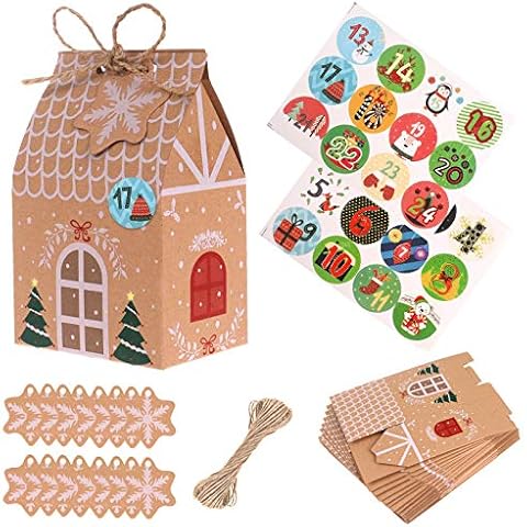 Advent Calendar Box 24 Christmas Advent Gift Box Parties Personalised Advent Calendar with 24 Number Stickers - DIY Christmas Advent Calendar for Christmas Decoration Cover
