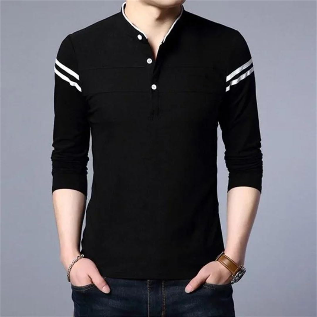 Camiseta polo de manga larga para hombre, lisa, unicolor, Harajuku, ropa de calle