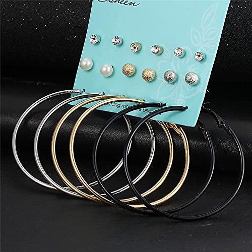 Image of Shining Diva Fashion Stylish Combo Design 6 Pairs Metal Earrings for Women and Girls (F12787er)