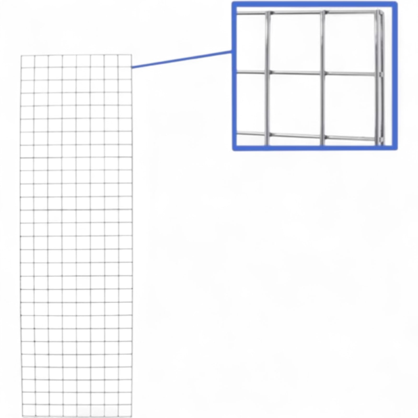 Shoplines Supplies 2x 7ft Gridwall Mesh Panel Display – Chrome Retail Display Panel for Stores, Exhibitions & Garages | Tall Heavy-Duty Steel Grid for Hooks, Shelves & Baskets | 60.5x210.5cm