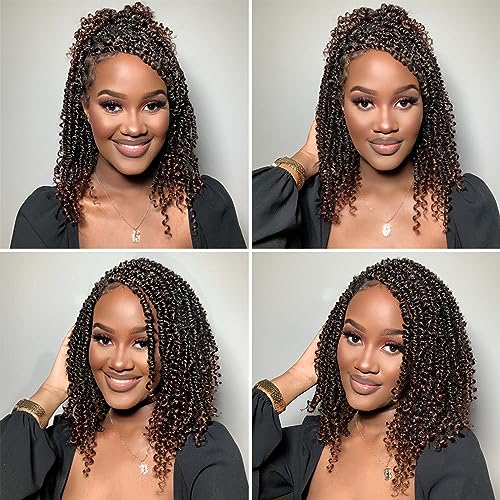 Passion Twist Crochet Hair, Pretwisted Passion Crochet Hair 12 Inch, Passion Twist Crochet Hair 8 Packs Prelooped Passion Twist Hair, Short Pre Looped Crochet Hair for Black Women(1B/30) - Image 6