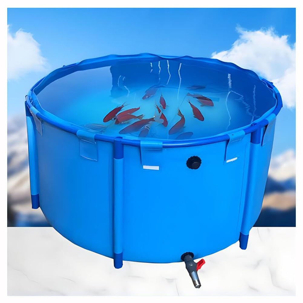 Bassin à poissons en toile pliable de 1200L avec support acier stable