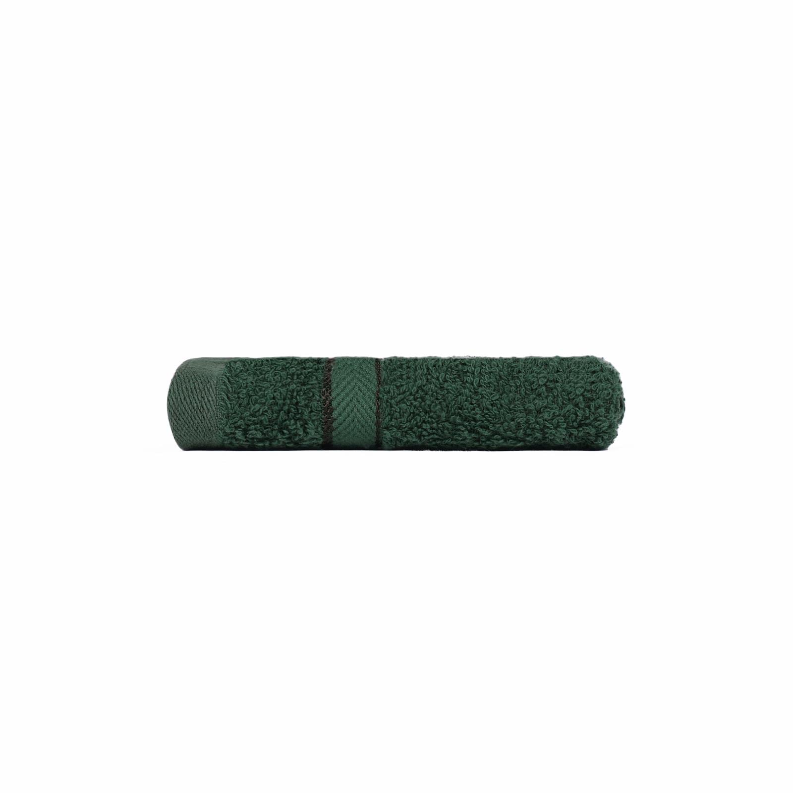 Brentfords Forest Green Luxury 100% Cotton Face Cloth Bathroom Absorbent Bordered Towel Quick Dry, Single Pack - 30 X 30Cm