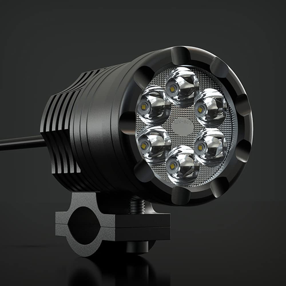 Riloer - 1 par de faros LED universales para motocicletas, triciclos, bicicletas, vehículos eléctricos, focos de motocicletas súper brillantes, faros, haz alto/haz bajo/flash