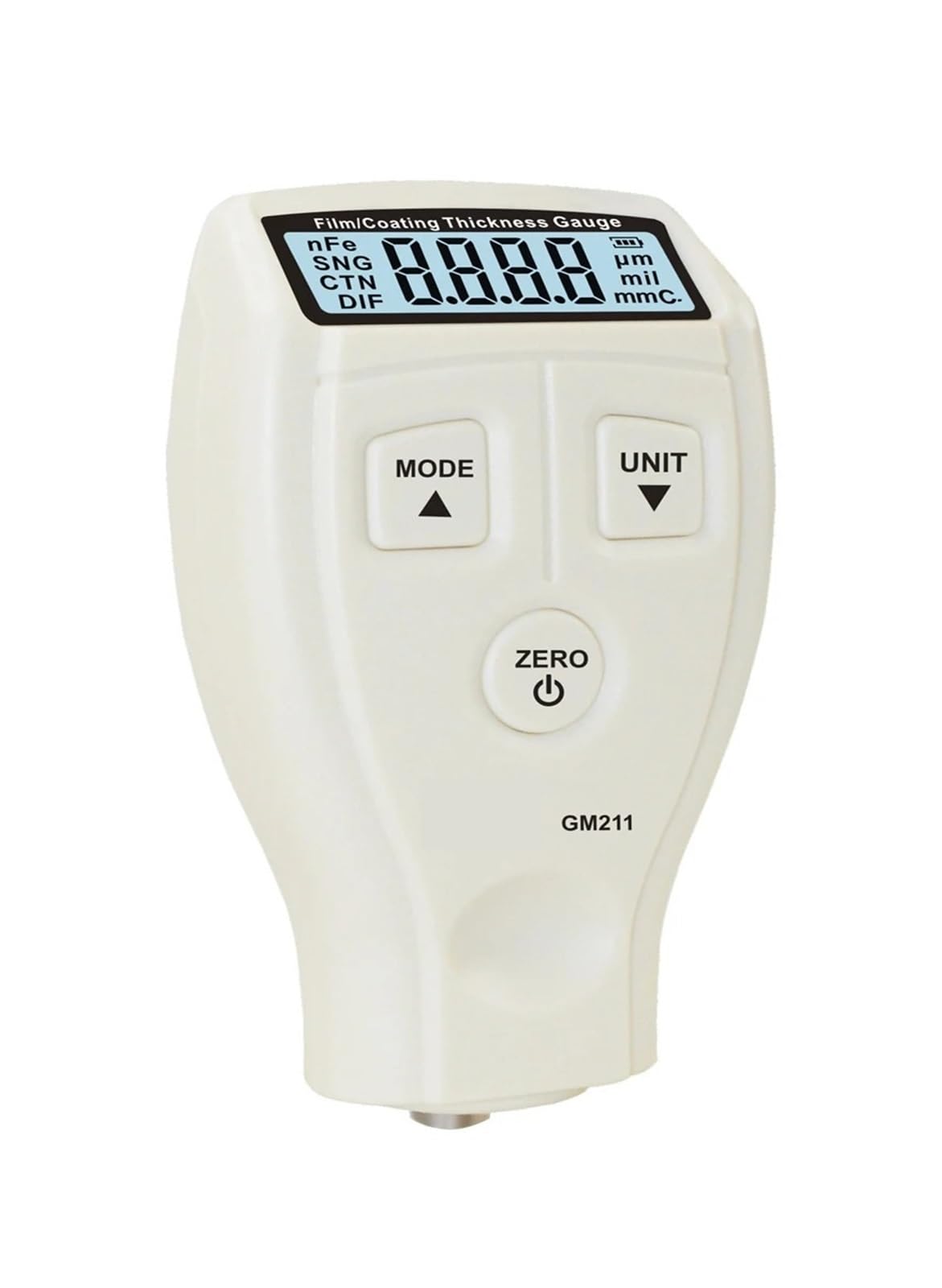 Medidor de espesor de revestimiento Medidor de espesor de recubrimiento de película LCD de 0 ~ 1500um 2 en 1 Fe/NFe medición de espesor de recubrimientos de pintura de superficie no magnética GM211