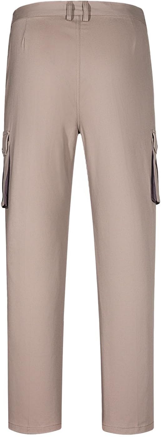 Mens Cargo Pants Lightweight Tactical Work Construction Trousers Outdoor Hiking Leggings with Pockets