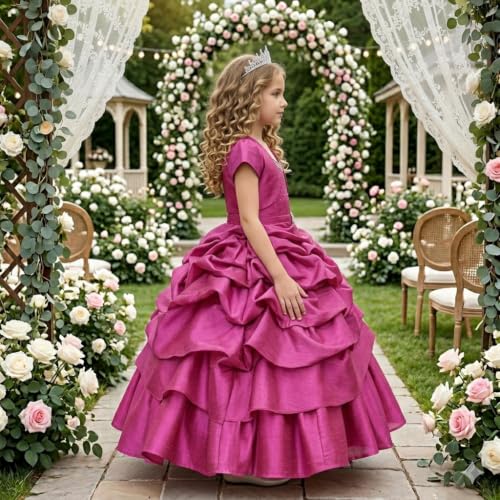 Image of Ripening Baby Girls V-Nack Satin Fit and Flare Trendy & Stylish Designs Kids Long Maxi Dress
