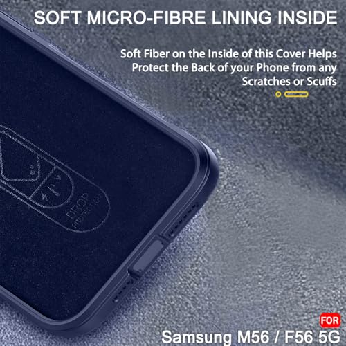 Image of TheGiftKart Liquid Silicon Back Cover Case for Samsung Galaxy M56 5G / F56 5G | Shockproof Military Grade Protection | Micro-Fibre Cloth On Inner Side | Anti-Slip Grip Back Cover Case (TPU, Blue)