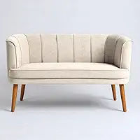 Namoradeira de Luxo para Sala de Estar Confortável Pés Palito Decorativa MOBLAN decor (Bege)
