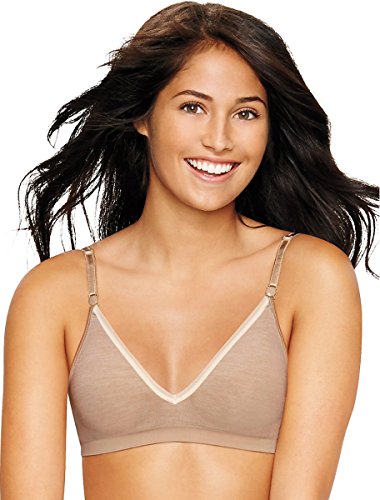 Image of Hanes Women's Seamless Wirefree Bra with Soft Padding and Convertible Straps