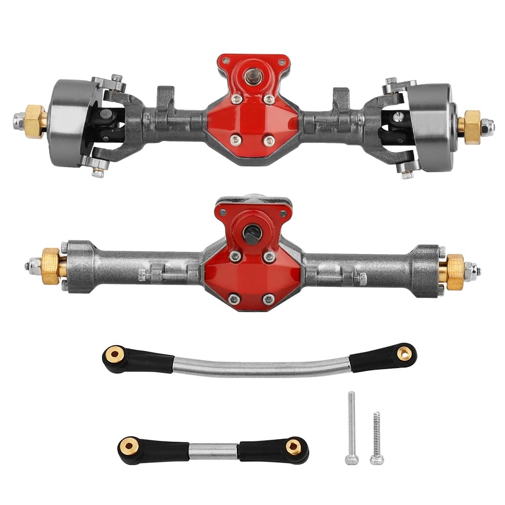 Pothyes Diamond Shape SCX24 Aluminum Axle Upgrades for Axial SCX24 Deadbolt C10 JLU Gladiator Bronco 1/24 RC Crawler (Gray)