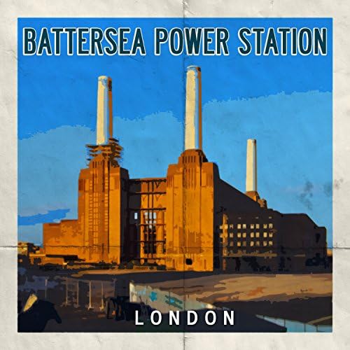 Battersea Power Station Retro Poster Greeting Card