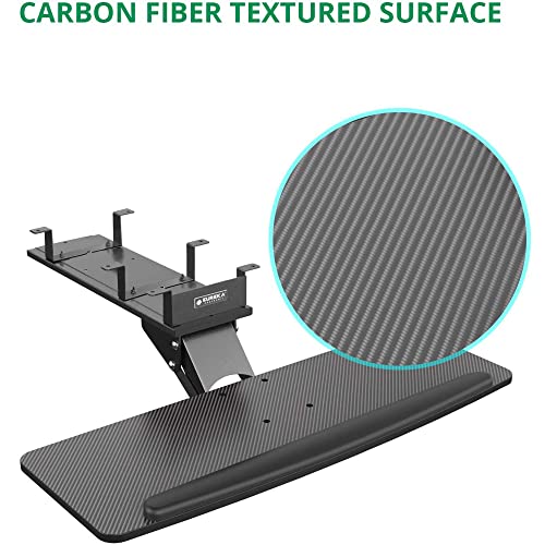 EUREKA ERGONOMIC Height Adjustable Mouse & Keyboard Tray Under Desk, 28x10'' Large Slide Out Swivel Tilt Computer Keyboard Drawer with Mouse Pad for Gaming Home Office Desk, Dual Mount - Image 6