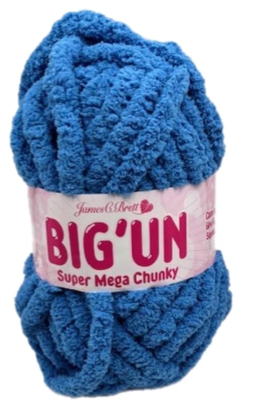 James C Brett BIG'UN Super Mega Chunky 300g Ball for 20mm Needles or Finger Knitting (BU07 Bluebell, 1 Ball)