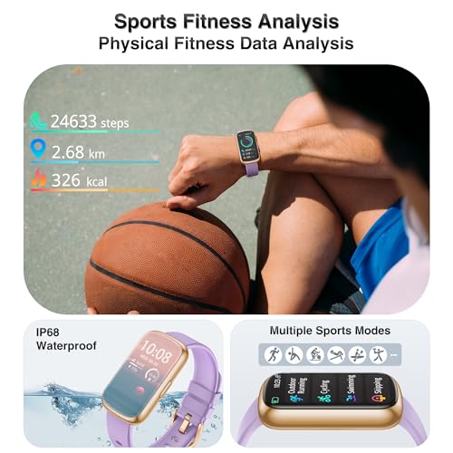 Image of Fitness Tracker, Smart Watches for Women Men with 24 /7 Heart Rate /Blood Pressure /Blood Oxygen Monitor, Sleep Tracker, Calories&Step Counter, IP68 Waterproof Health Activity Trackers for Android&iPhone