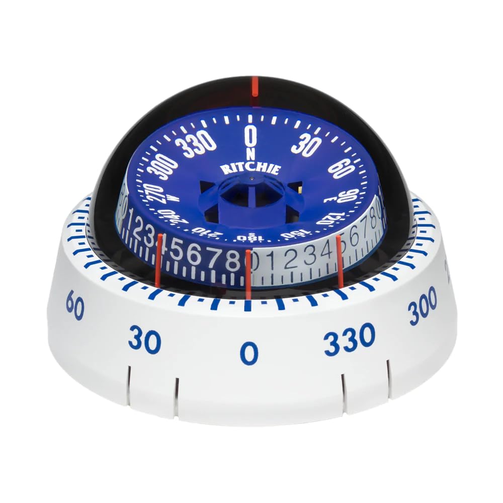 Ritchie Navigation XP-98W X-Port Tactician Surface Mount Compass, White with Blue Dial