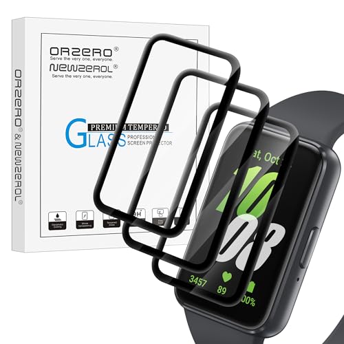 (3 Pack) Orzero Watch Screen Protector Compatible for Samsung Galaxy Fit3, PMMA and PET (Not Tempered Glass) Ultra Thin HD Full Coverage Anti-Scratch