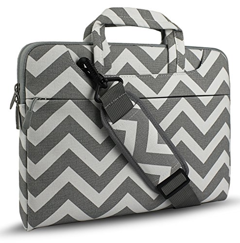 Laptop Shoulder Bag 13 13.3 14 Inch Case Compatible with MacBook Pro 14 2025-2021 M4/M3/M2/M1, Mac Air/pro 13-13.3 Inch and Most Popular 13-14 Notebooks,Spill-Resistant Briefcase,Chevron Gray