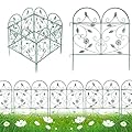 TOUFUN Decorative Garden Fence 4 PCS, 22.8in(H)x7.3Ft(L), Rustproof Metal Wire Border Animal Barrier for Dog Outside, Flower Edging for Yard Landscape Patio Outdoor Decor, Arched Garden Fencing, Retro