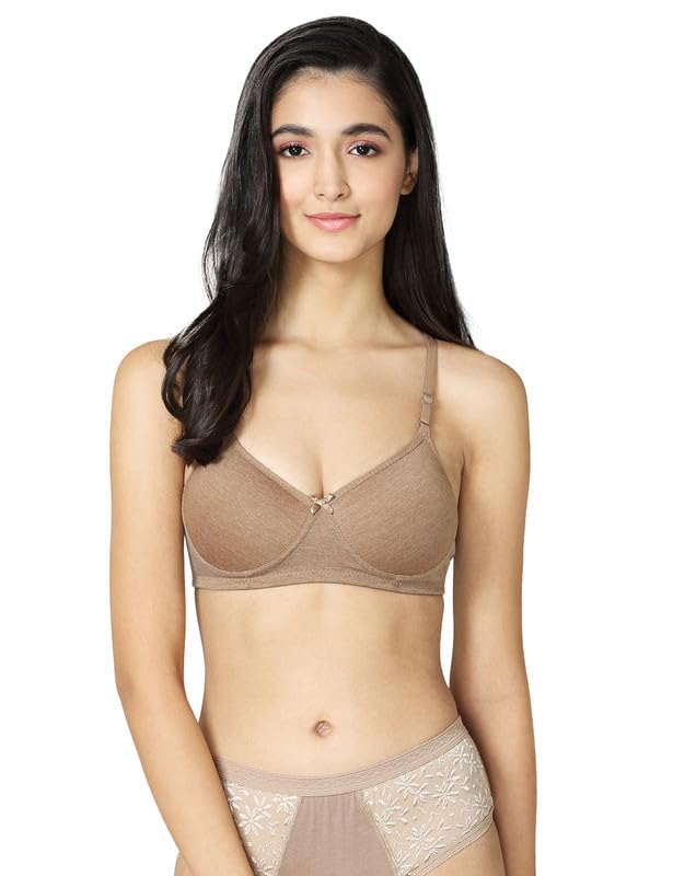 Image of VSTAR Jade Women's Soft Foam Padded Wire-Free Seamless Medium Coverage Bra | Convertible & Adjustable Straps | Polycotton Comfort | Breathable & Soft | Pack of 1