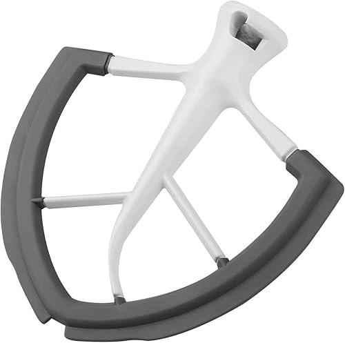 Miniatura 5 de Accesorio batidor de borde flexible de 6 cuartos para batidora KitchenAid con soporte de elevador de tazón, batidor de borde plano para 6 cuartos de