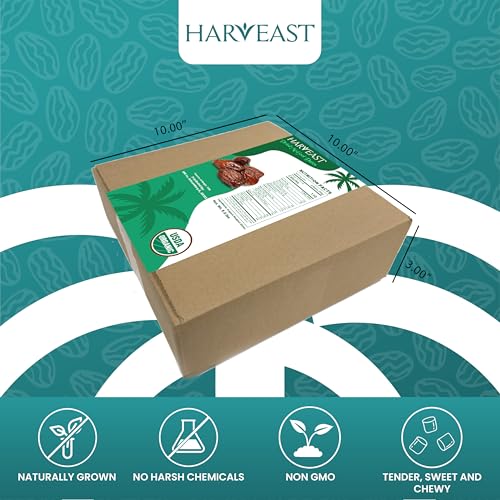 Harveast Organic Medjool Dates – California Grown Jumbo Dates, Naturally Sweet, Healthy Snacking, Caramel Flavor, Pesticide, Free No Sugar Added thumb #3