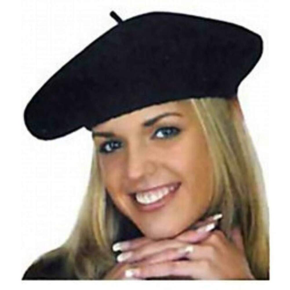 Black Wool Beret Hat