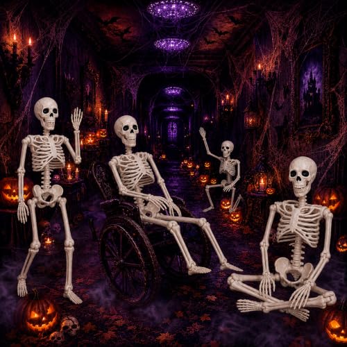 2-Pack 36" Abakuku Halloween Skeleton Decorations w/ Movable Joints - image 7