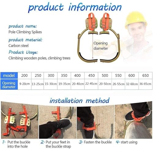 Adjustable Stainless Steel Tree Climbing Spikes in use