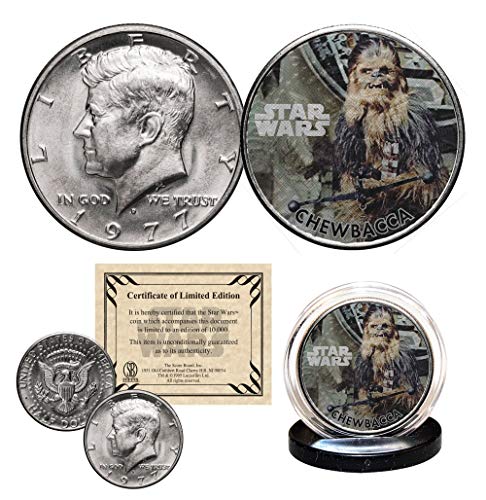 CHEWBACCA - STAR WARS Officially Licensed 1977 Kennedy Half Dollar Coin with Certificate