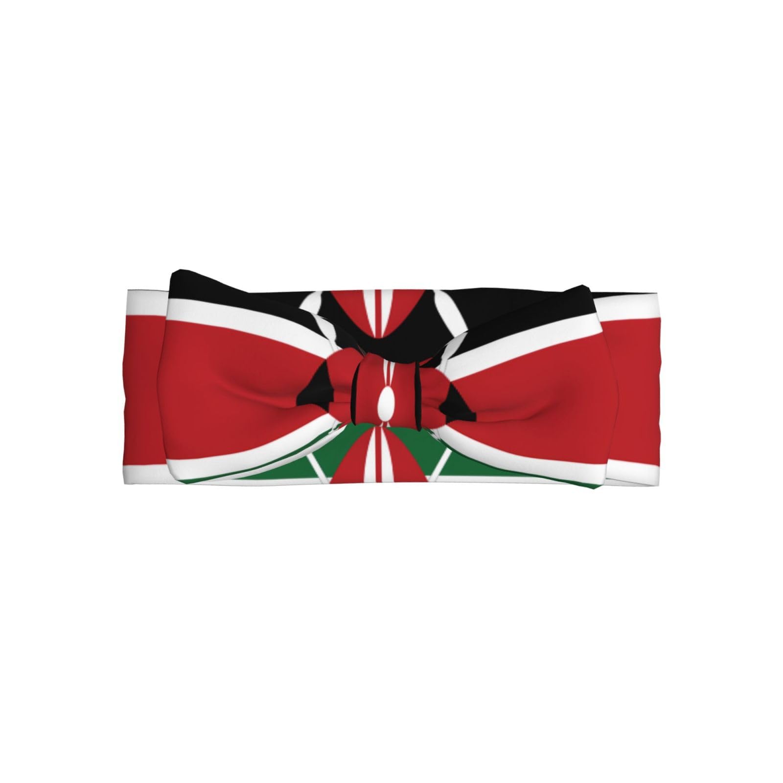 Delicate Flag of Kenya Print Baby Bow Headband â€“ Headband for Newborns & Infants with Full Moon Gift Appeal
