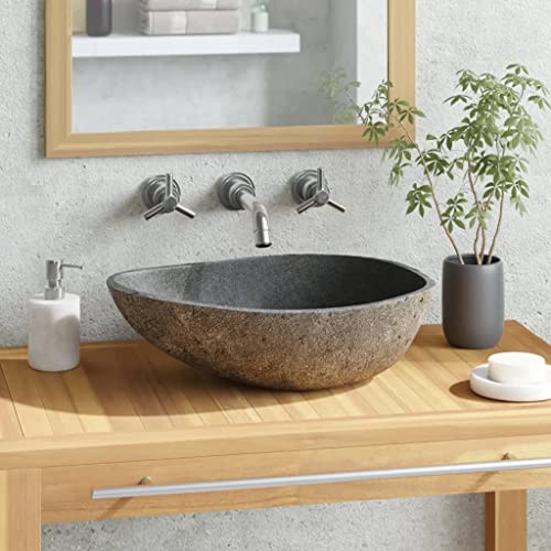 Genérico Lavabo de piedra de río Oval 37-46 cm,Herrajes,Fontanería,Instalaciones sanitarias,Fregaderos y lavabos,Lavabos,Anthracite,53.02 LB,146213