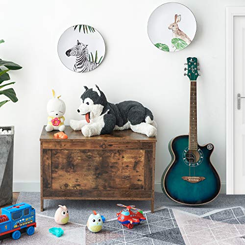 HOOBRO Toy Box, Retro Wooden Look Storage Chest with Safety Hinge, Entryway Storage Bench Supports 220 lb, 29.9 x 15.7 x 18.9 Inches Toy Chest Organizer, Easy Assembly (Rustic Brown) BF75CW01G1 - Image 5