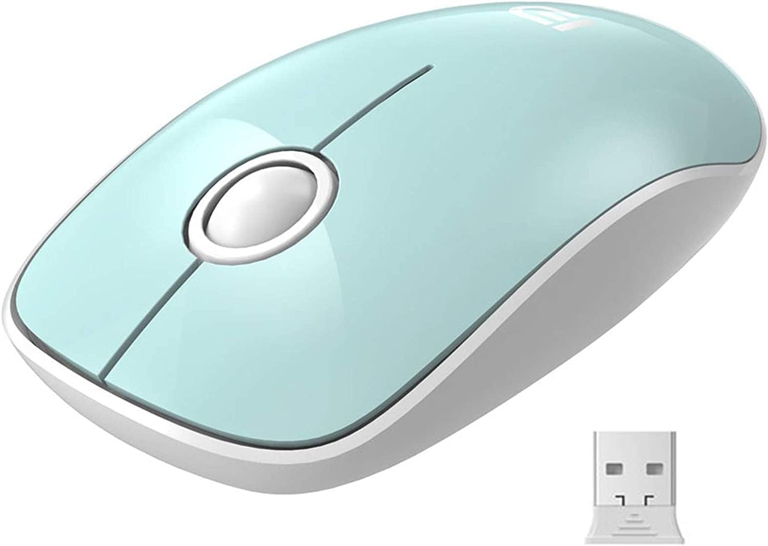 FD Wireless Mouse, (Battery included) V8 2.4G Ultrathin Silent Cordless Mouse with Nano Receiver 1500 DPI Precise Control for Notebook Computer PC Laptop Macbook and Chromebook (Green)