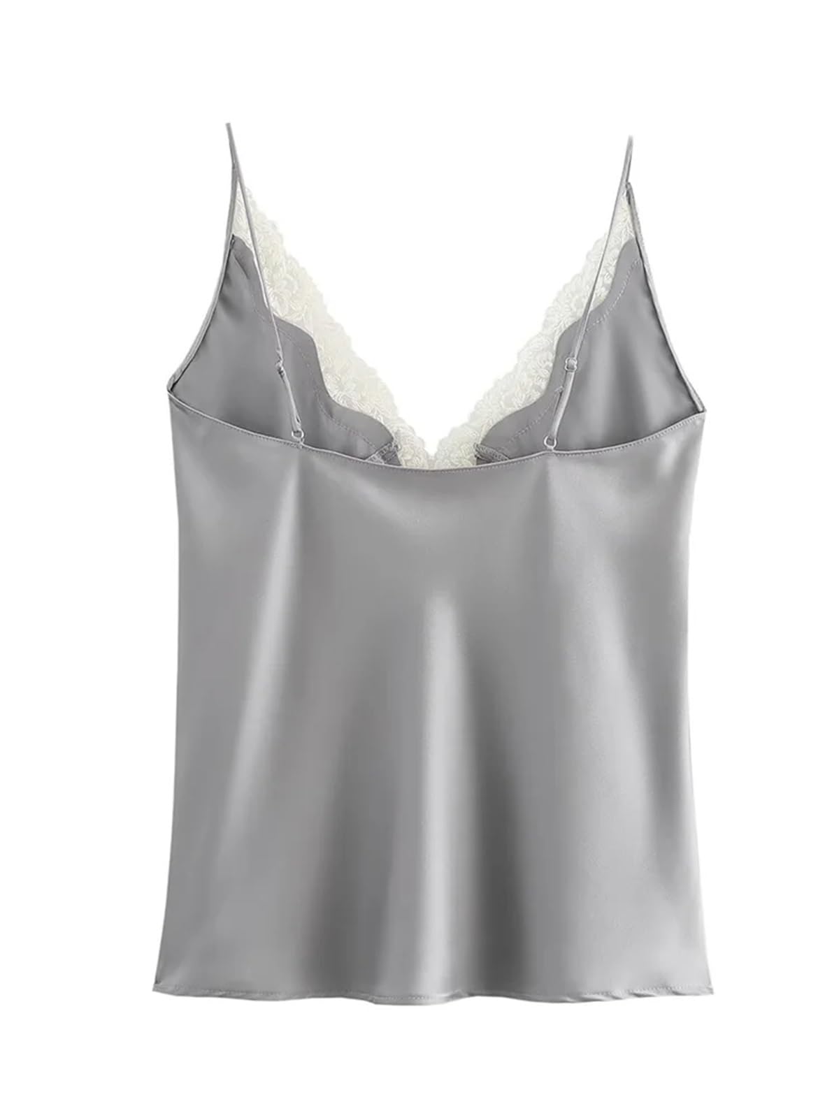 Top de Camisola de Seda Camisola de satén con decoración Encaje for Mujer para IR al Trabajo