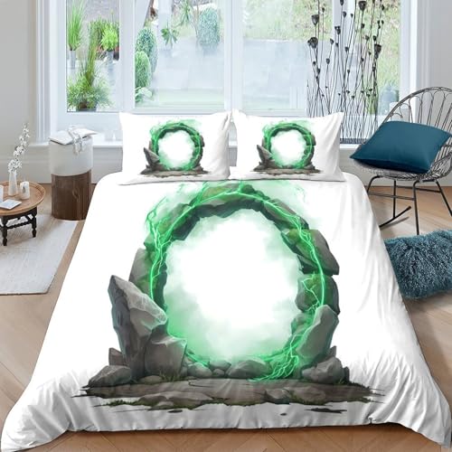 Housse de couette fermeture éclair effet 3D parure de lit microfibre 260x220