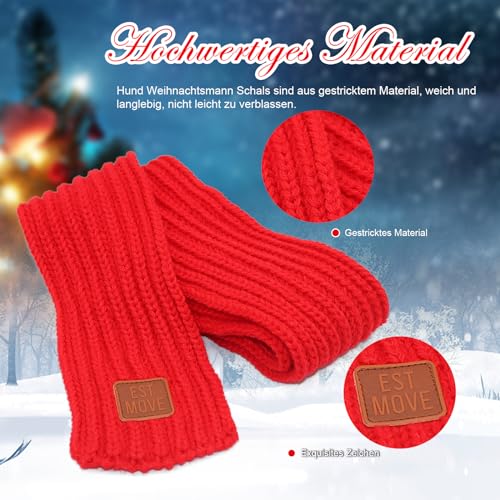 Mfsdai Weihnachtskostüm Hunde Katzen,Katzenkostüm Weihnachten Verstellbare Hundemütze Schal Weihnachtshundeschal für Große Haustier