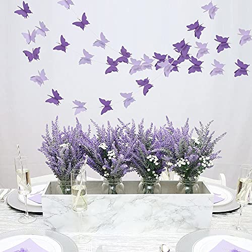 Image of BEISHIDA 5Pcs Purple Lavender Butterfly Paper Garland Hanging Decorative Banner for Halloween Home Ceiling Decor Birthday Party Baby Shower Wedding Showcase Decoration Supplies Total 393 Inch Length