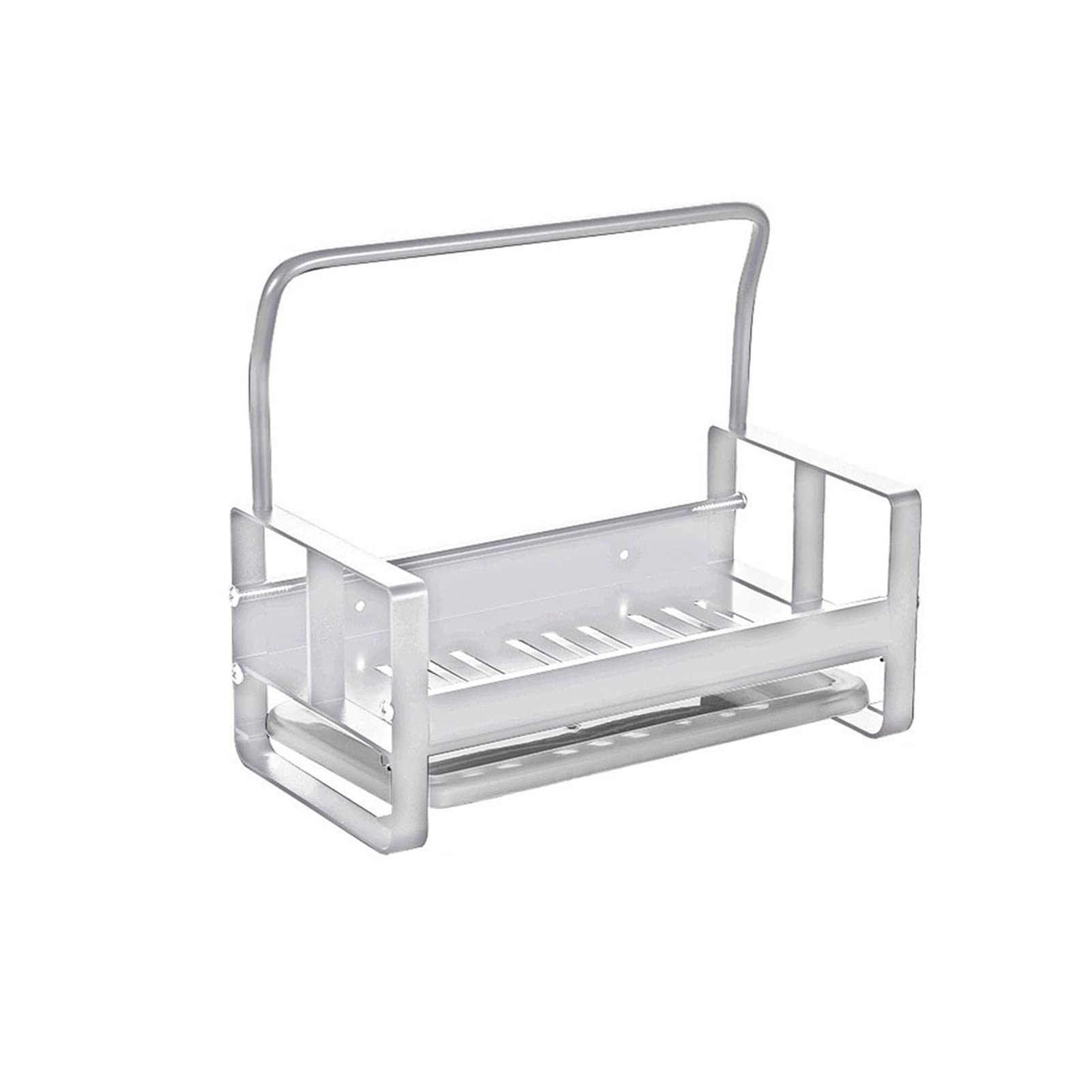 Kitchen Storage Rack Sponge Holder Kitchen Sink Caddy Rack Organizer Storage Rack with Drain Tray Soap Sink Drain