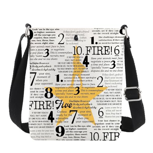 MYSOMY 10 Duel Commandments - Bolso cruzado para amantes de la música, regalo de 10 mandamientos de duelo Broadway, bolsa de hombro musical, 10 Bandoleras Duel Uk1, 111